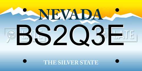 BS2Q3E Nevada License Plate