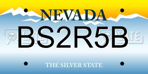 BS2R5B Nevada License Plate