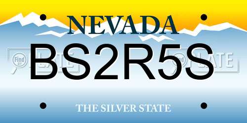 BS2R5S Nevada License Plate