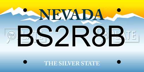 BS2R8B Nevada License Plate