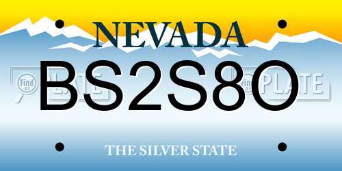 BS2S8O Nevada License Plate