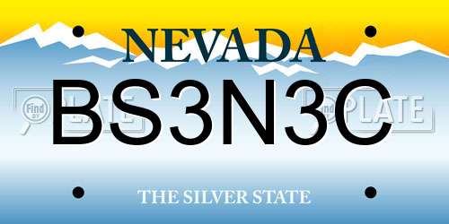 BS3N3C Nevada License Plate