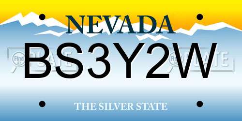 BS3Y2W Nevada License Plate