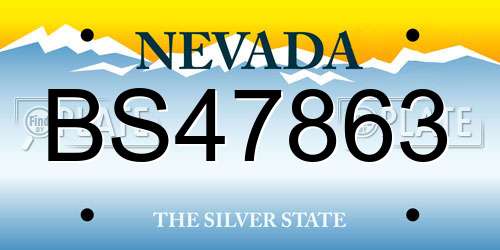 BS47863 Nevada License Plate