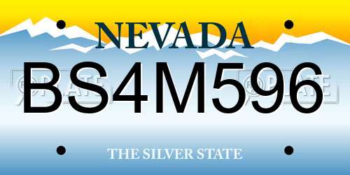 BS4M596 Nevada License Plate