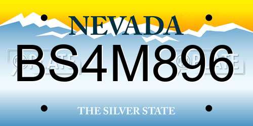 BS4M896 Nevada License Plate