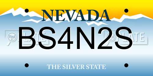 BS4N2S Nevada License Plate