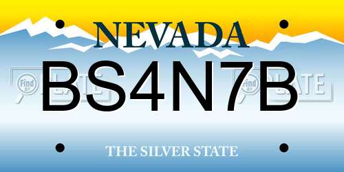 BS4N7B Nevada License Plate