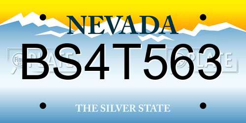 BS4T563 Nevada License Plate