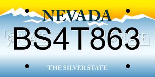 BS4T863 Nevada License Plate