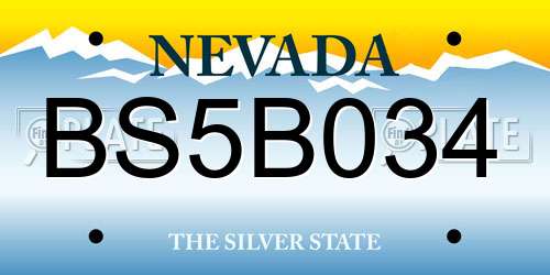 BS5B034 Nevada License Plate