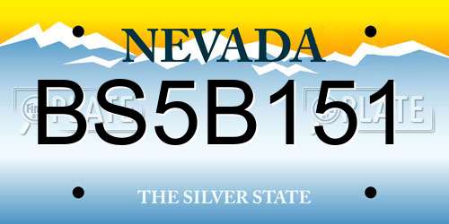 BS5B151 Nevada License Plate