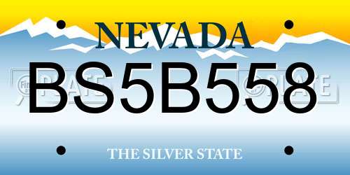 BS5B558 Nevada License Plate