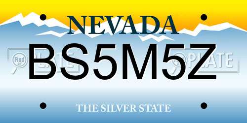 BS5M5Z Nevada License Plate