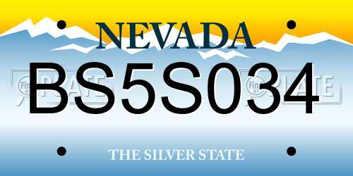 BS5S034 Nevada License Plate
