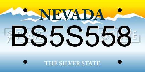 BS5S558 Nevada License Plate