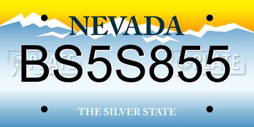 BS5S855 Nevada License Plate