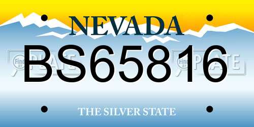 BS65816 Nevada License Plate