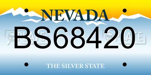 BS68420 Nevada License Plate