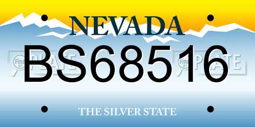 BS68516 Nevada License Plate