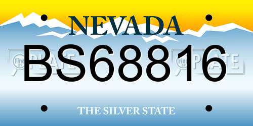 BS68816 Nevada License Plate