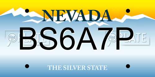 BS6A7P Nevada License Plate