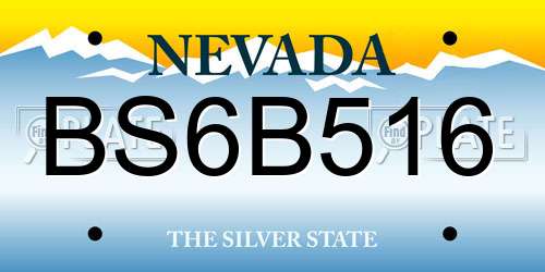 BS6B516 Nevada License Plate