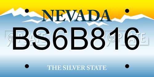 BS6B816 Nevada License Plate