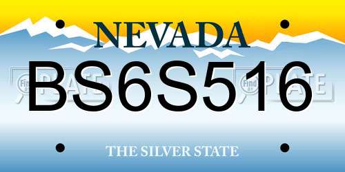 BS6S516 Nevada License Plate