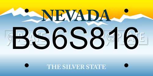 BS6S816 Nevada License Plate