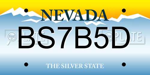BS7B5D Nevada License Plate