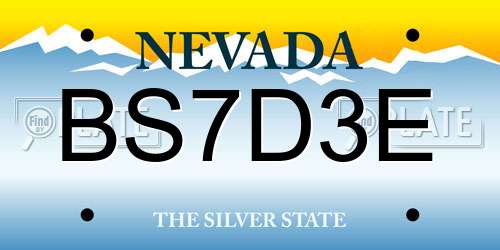 BS7D3E Nevada License Plate