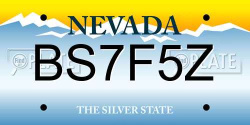 BS7F5Z Nevada License Plate