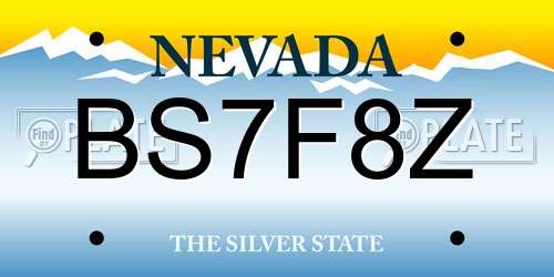 BS7F8Z Nevada License Plate