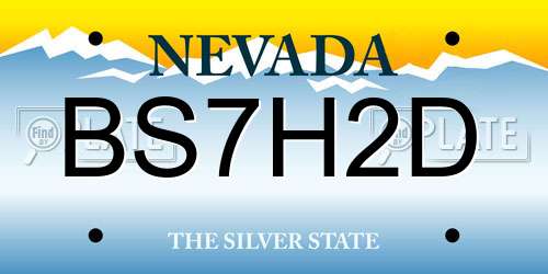 BS7H2D Nevada License Plate