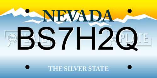 BS7H2Q Nevada License Plate