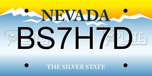 BS7H7D Nevada License Plate
