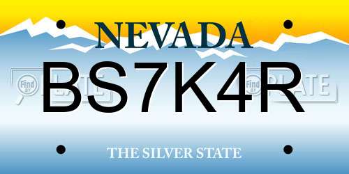 BS7K4R Nevada License Plate