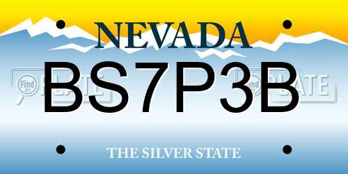 BS7P3B Nevada License Plate