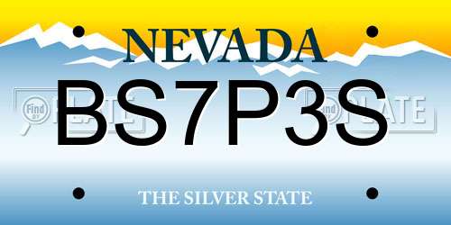 BS7P3S Nevada License Plate