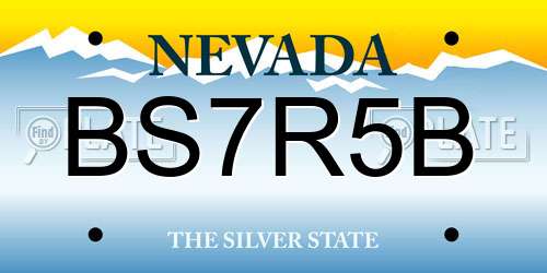 BS7R5B Nevada License Plate