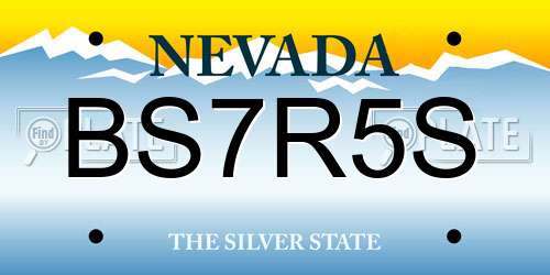 BS7R5S Nevada License Plate