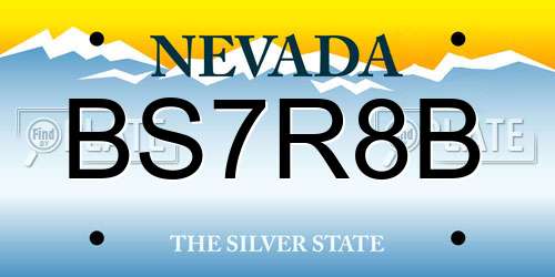 BS7R8B Nevada License Plate