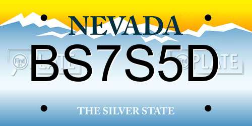 BS7S5D Nevada License Plate