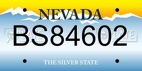 BS84602 Nevada License Plate