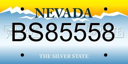 BS85558 Nevada License Plate