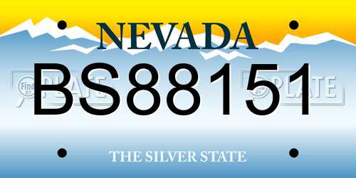 BS88151 Nevada License Plate
