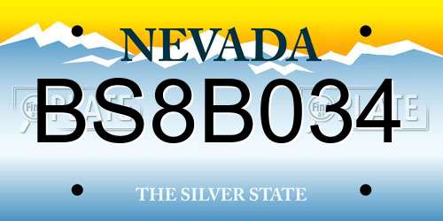BS8B034 Nevada License Plate