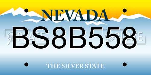 BS8B558 Nevada License Plate