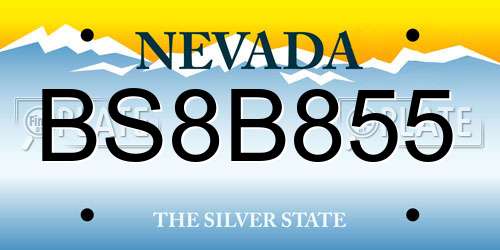 BS8B855 Nevada License Plate